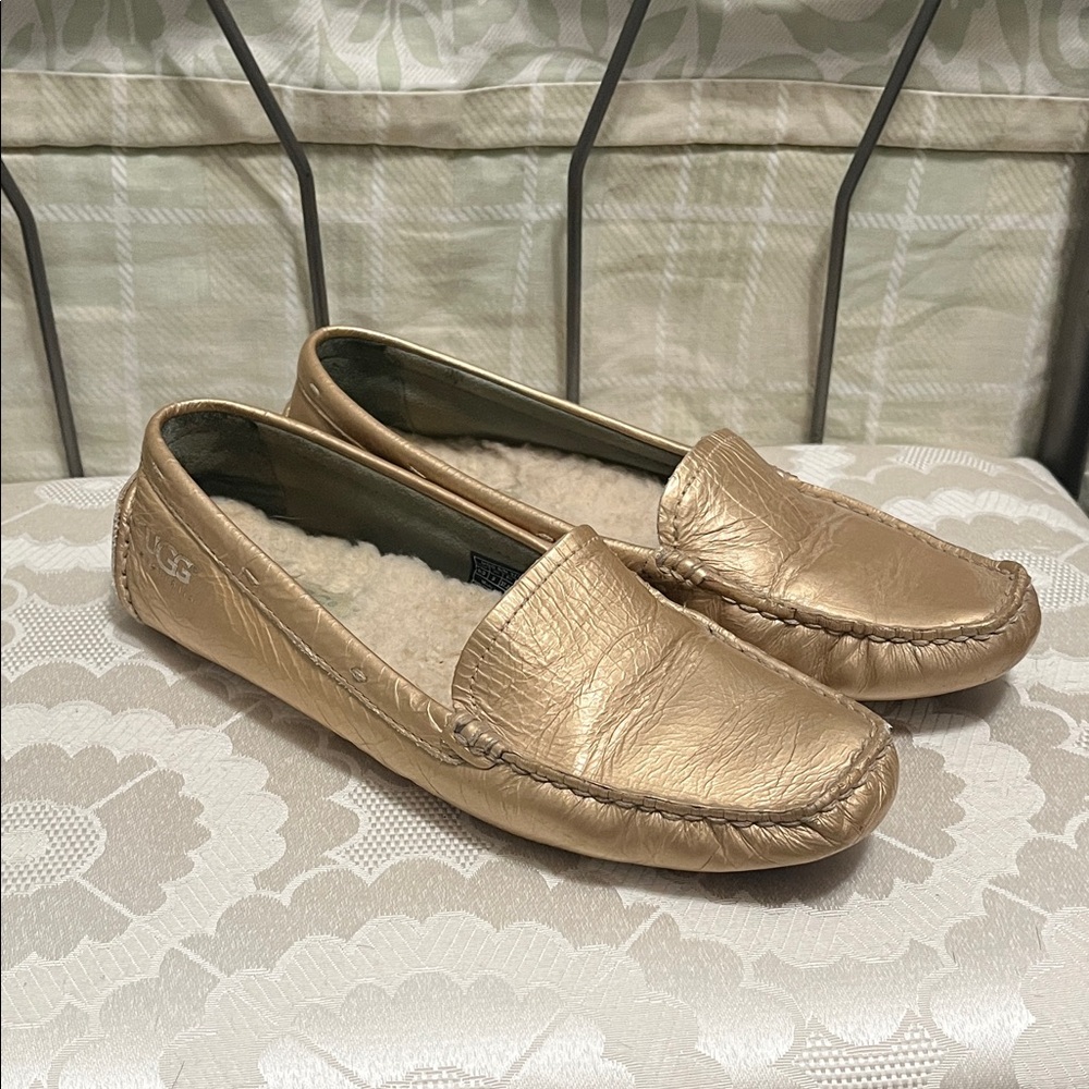 UGG Women's Metallic Gold Moccasins